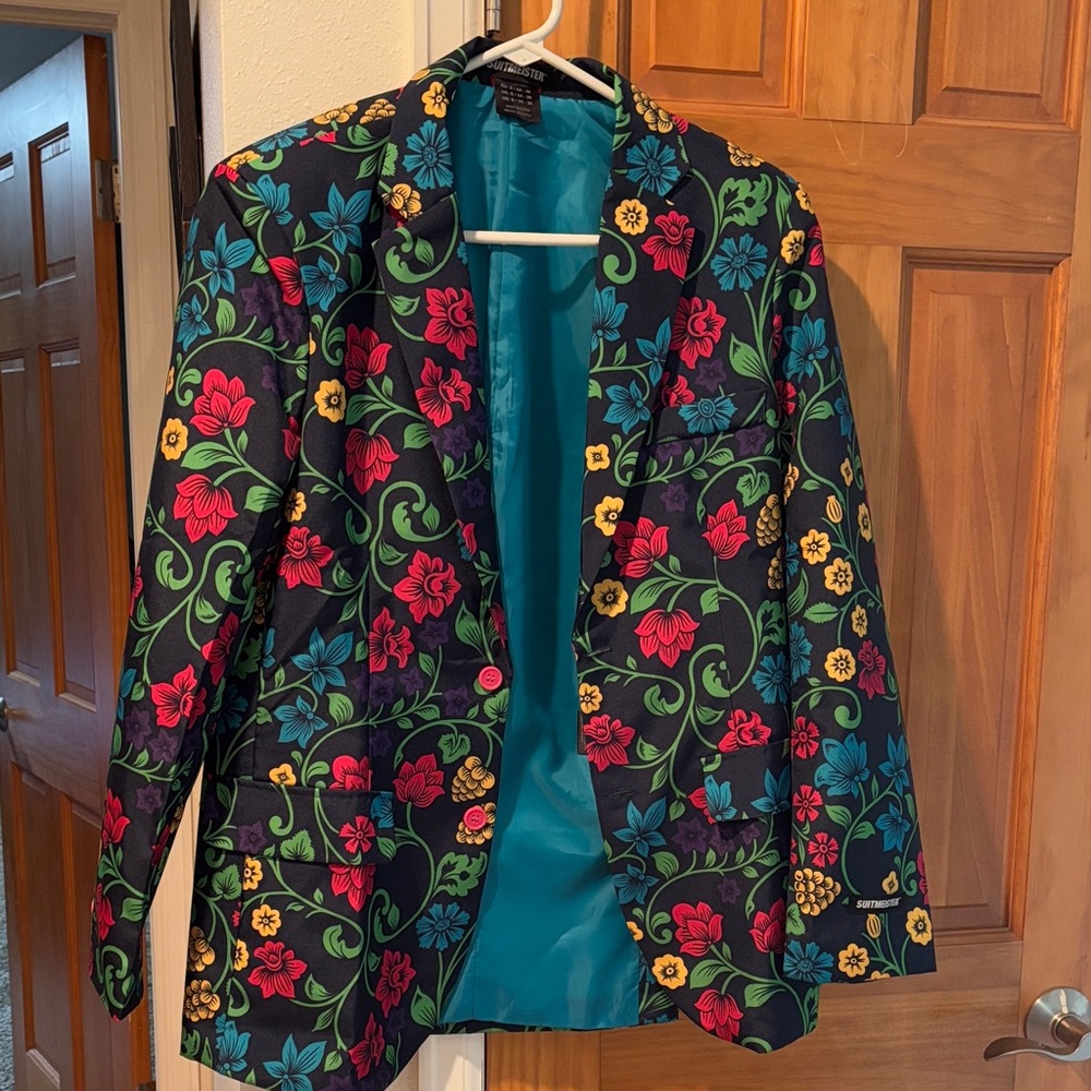 Suitmeister Men's Floral Blazer - Black Multicolor